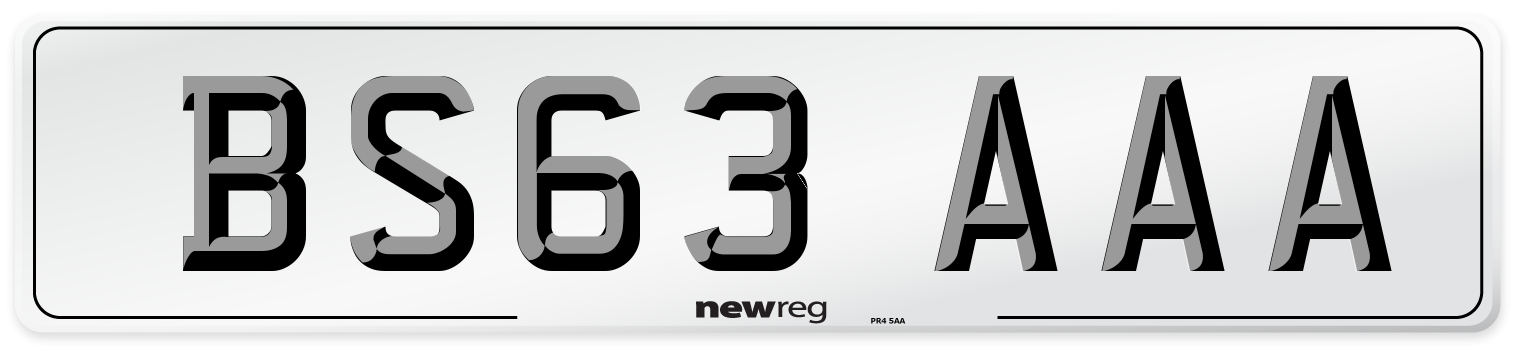 BS63 AAA Number Plate from New Reg